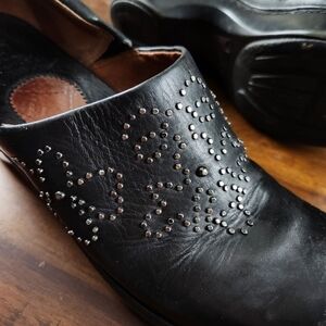 Ariat Black Leather Studded Mules